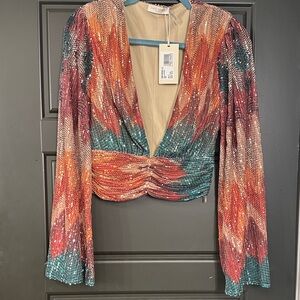 Ramy Brook Multicolor Sequin Top